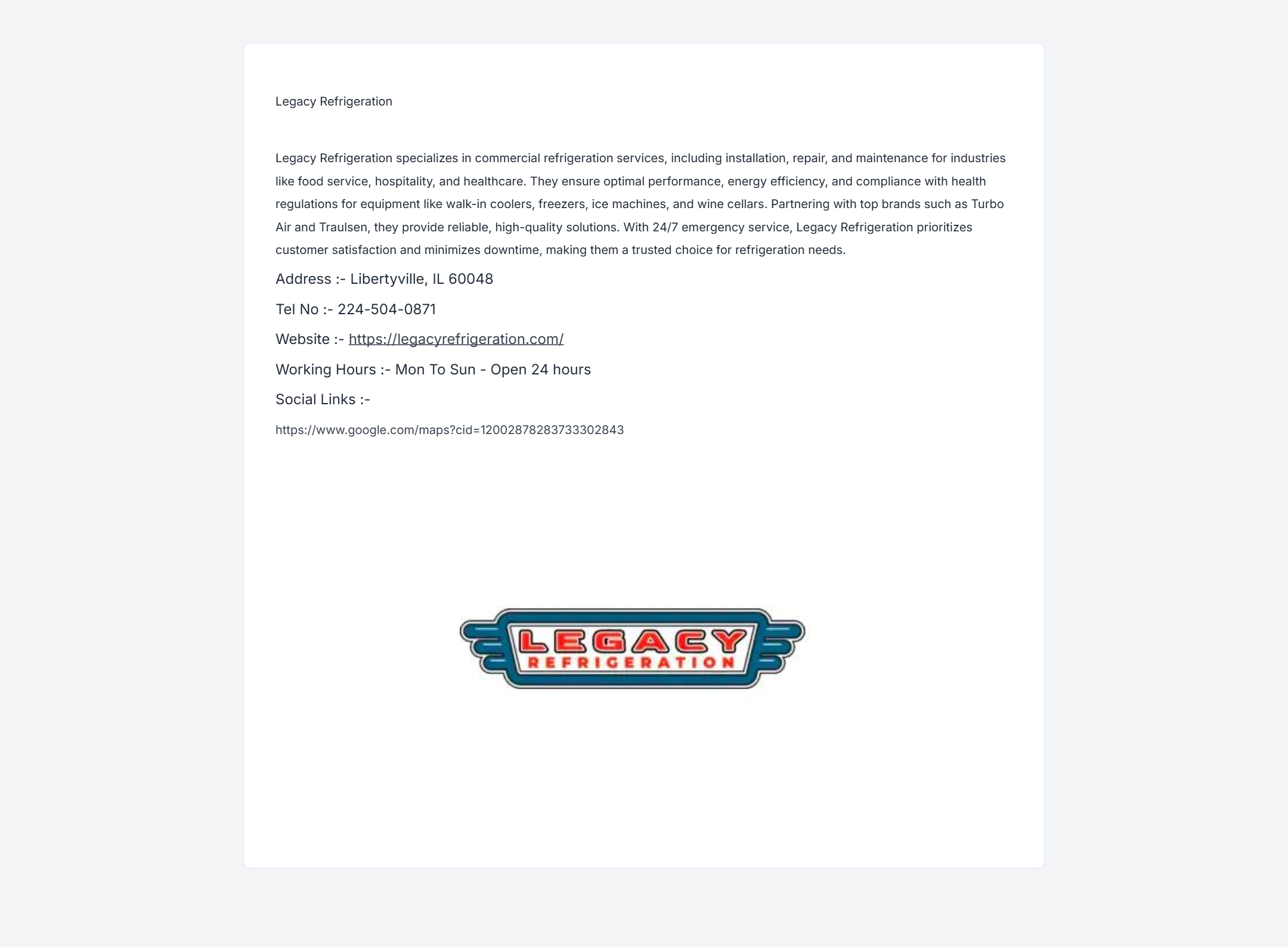 legacyrefrigerationil