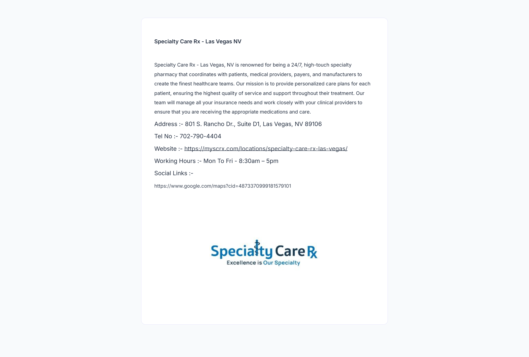 specialtycarelasvegas